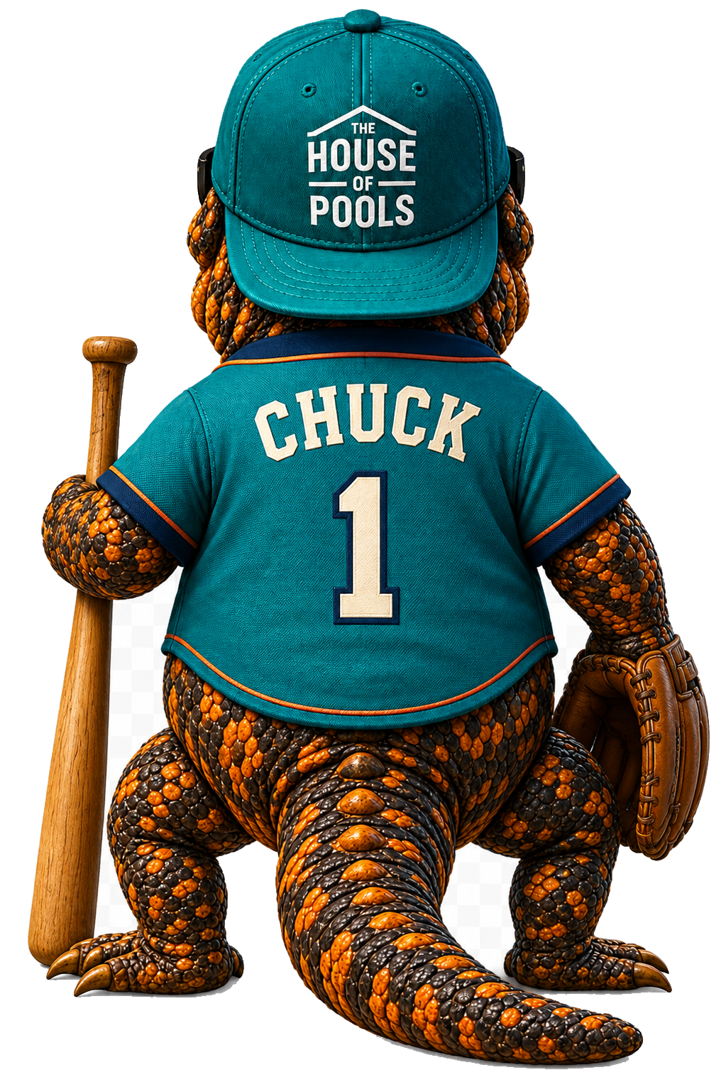 Baseball Chuck seen from behind wearing number 1
