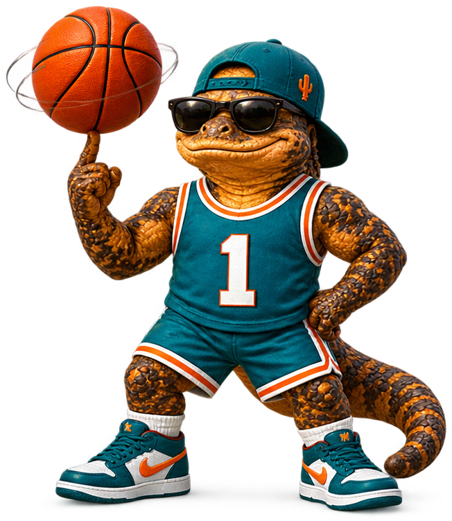 Chuck spinning a basketball