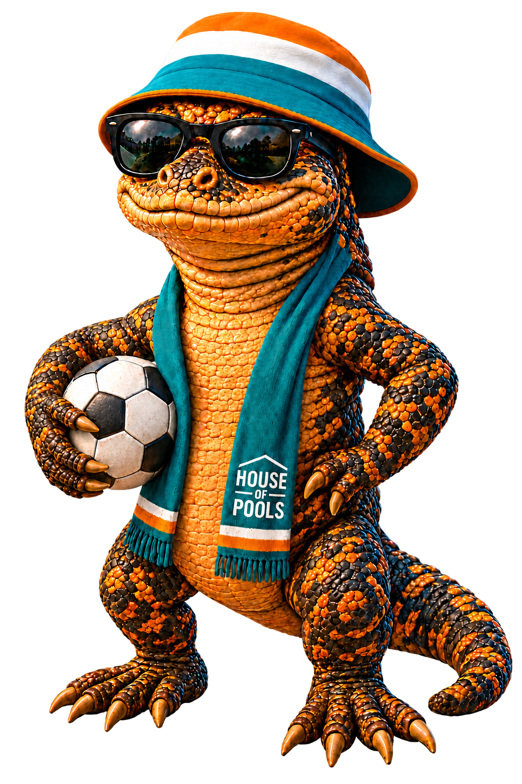 Soccer Chuck holding a soccer ball